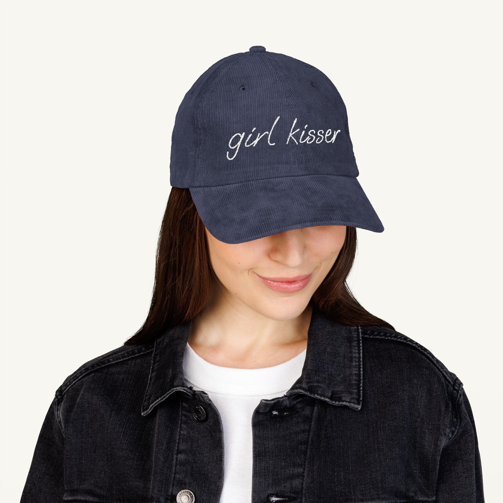 Girl Kisser Embroidered Corduroy Hat