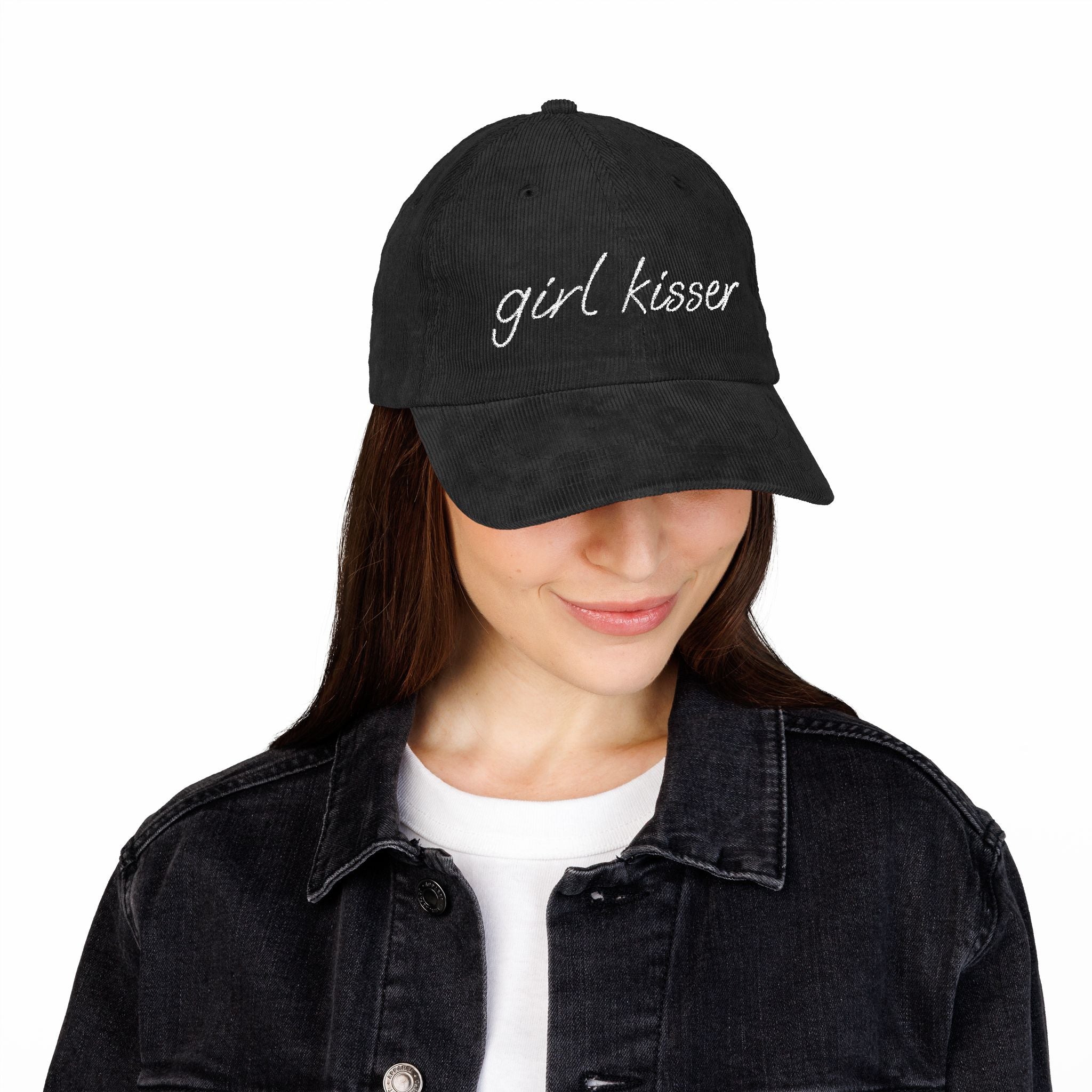 Girl Kisser Embroidered Corduroy Hat
