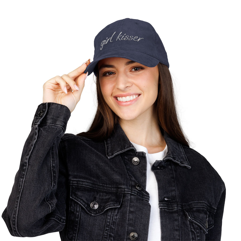 Girl Kisser Embroidered Corduroy Hat