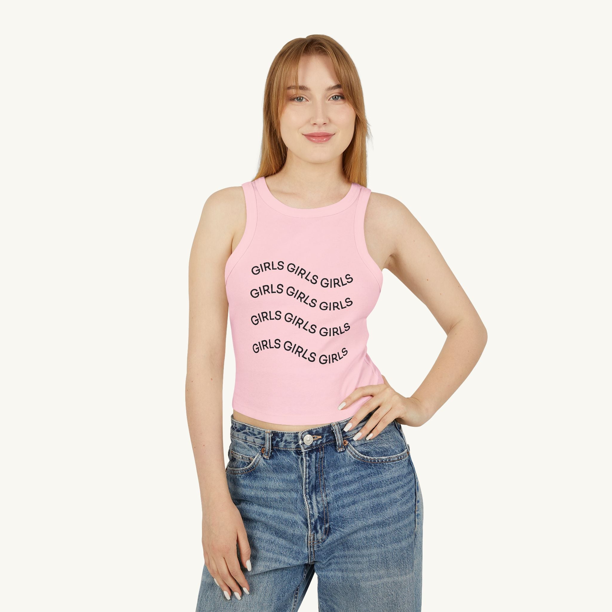 Girls Girls Girls Ribbed Racerback Tank