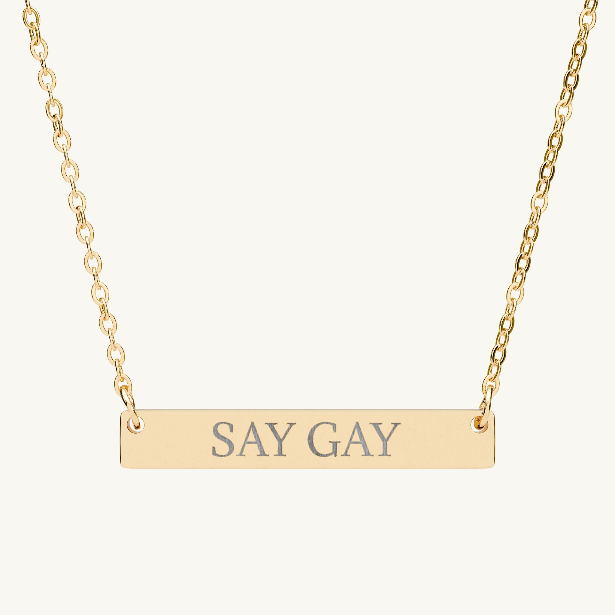SAY GAY Bar Necklace