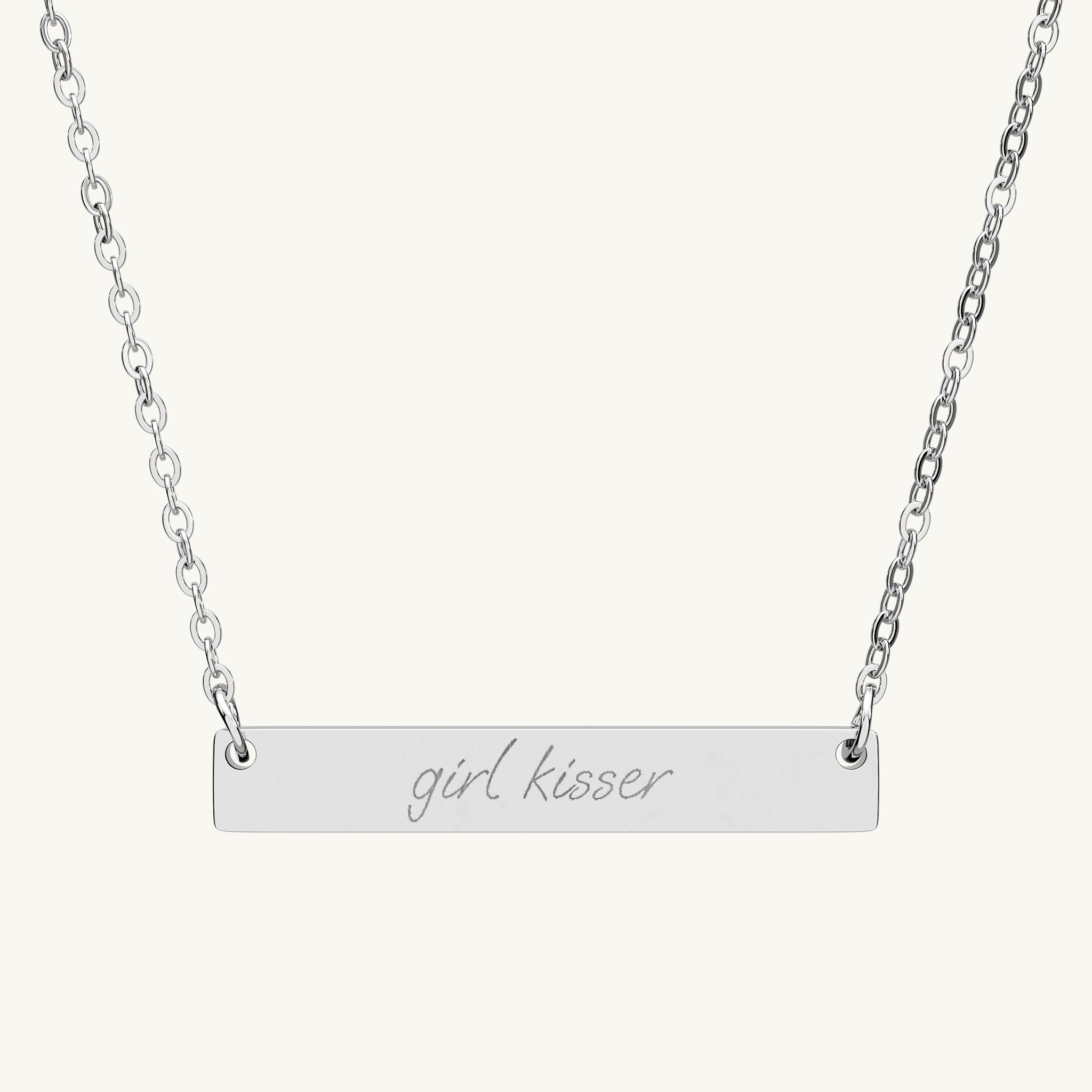 Girl Kisser Bar Necklace