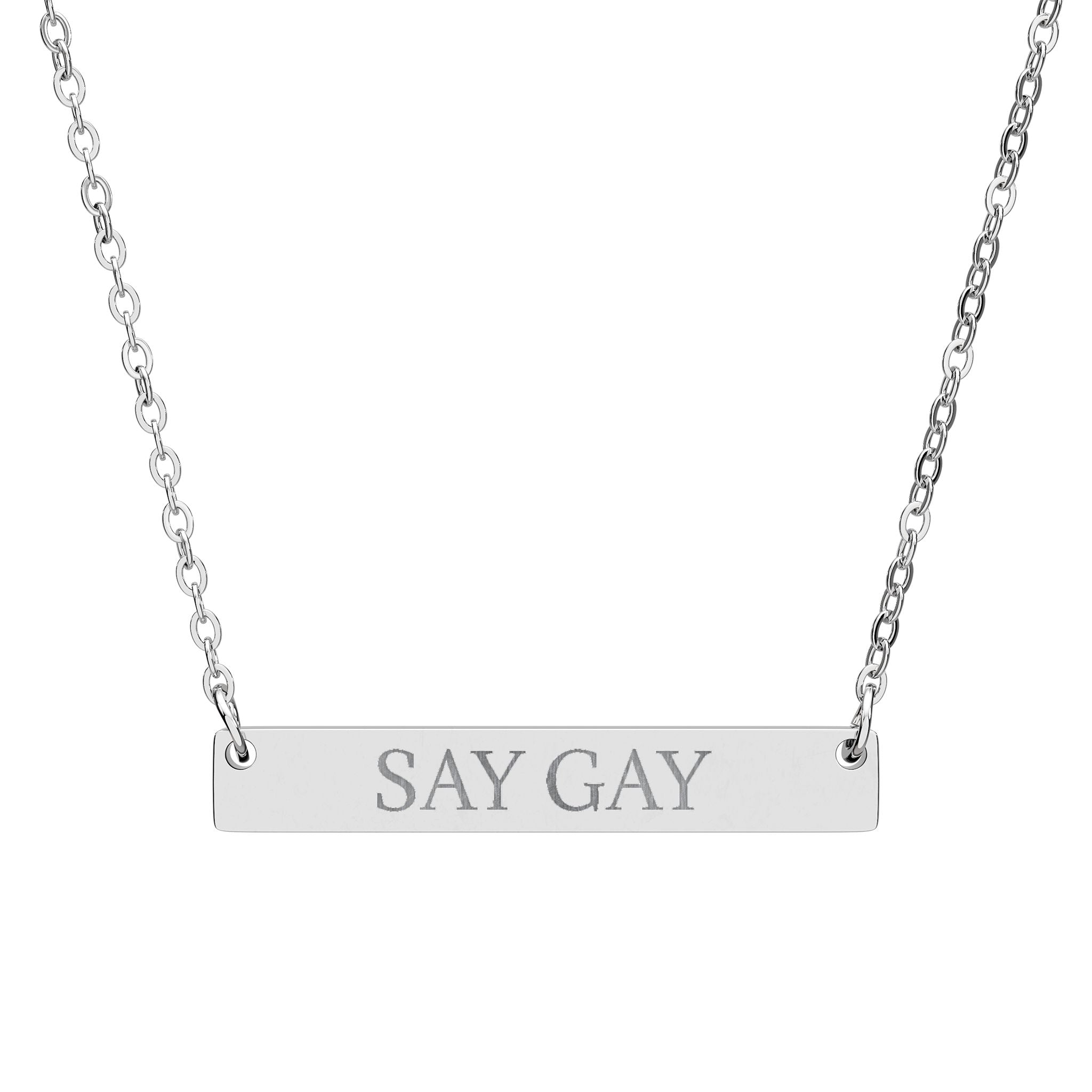 SAY GAY Bar Necklace