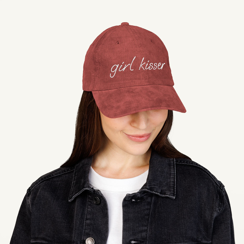 Girl Kisser Embroidered Corduroy Hat