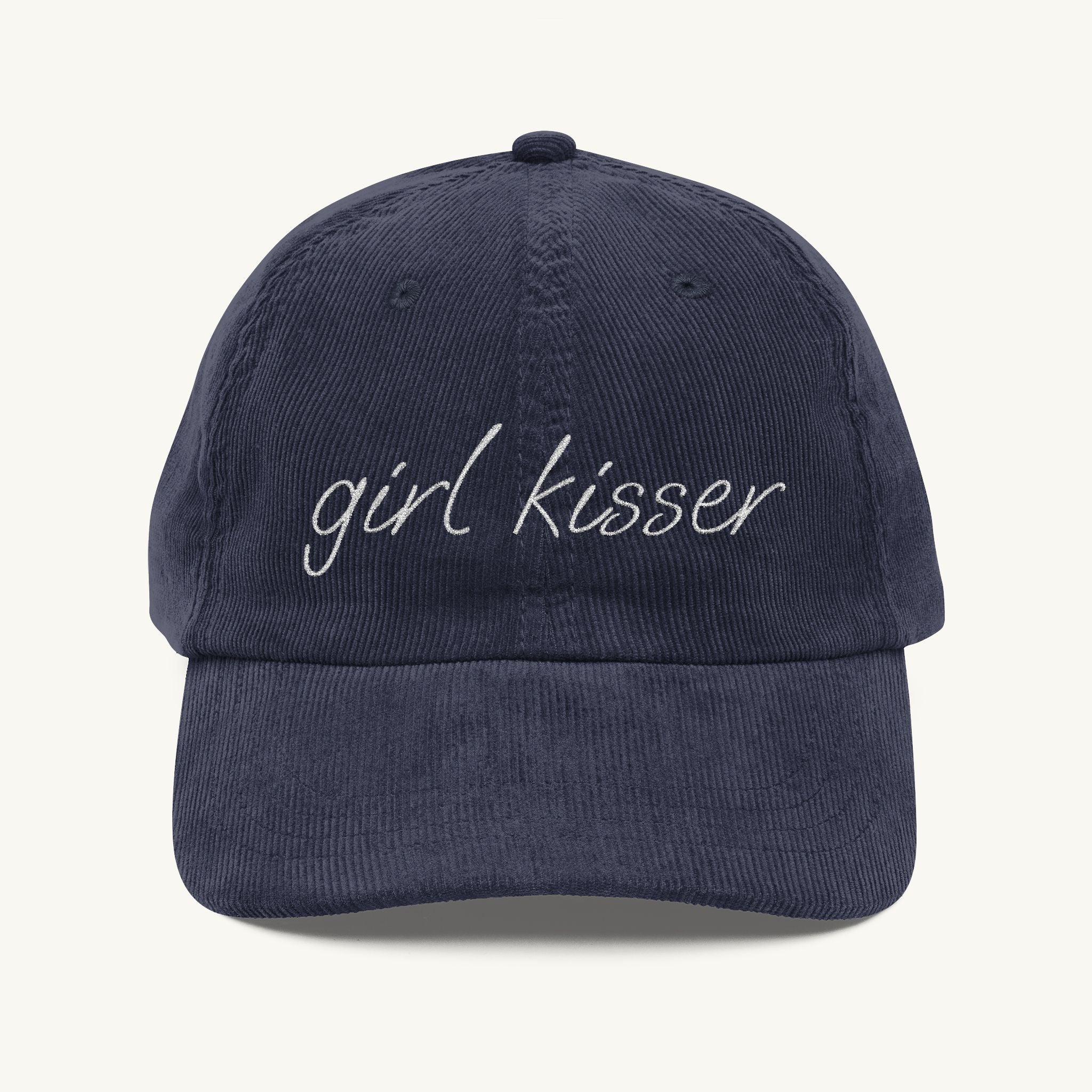 Girl Kisser Embroidered Corduroy Hat