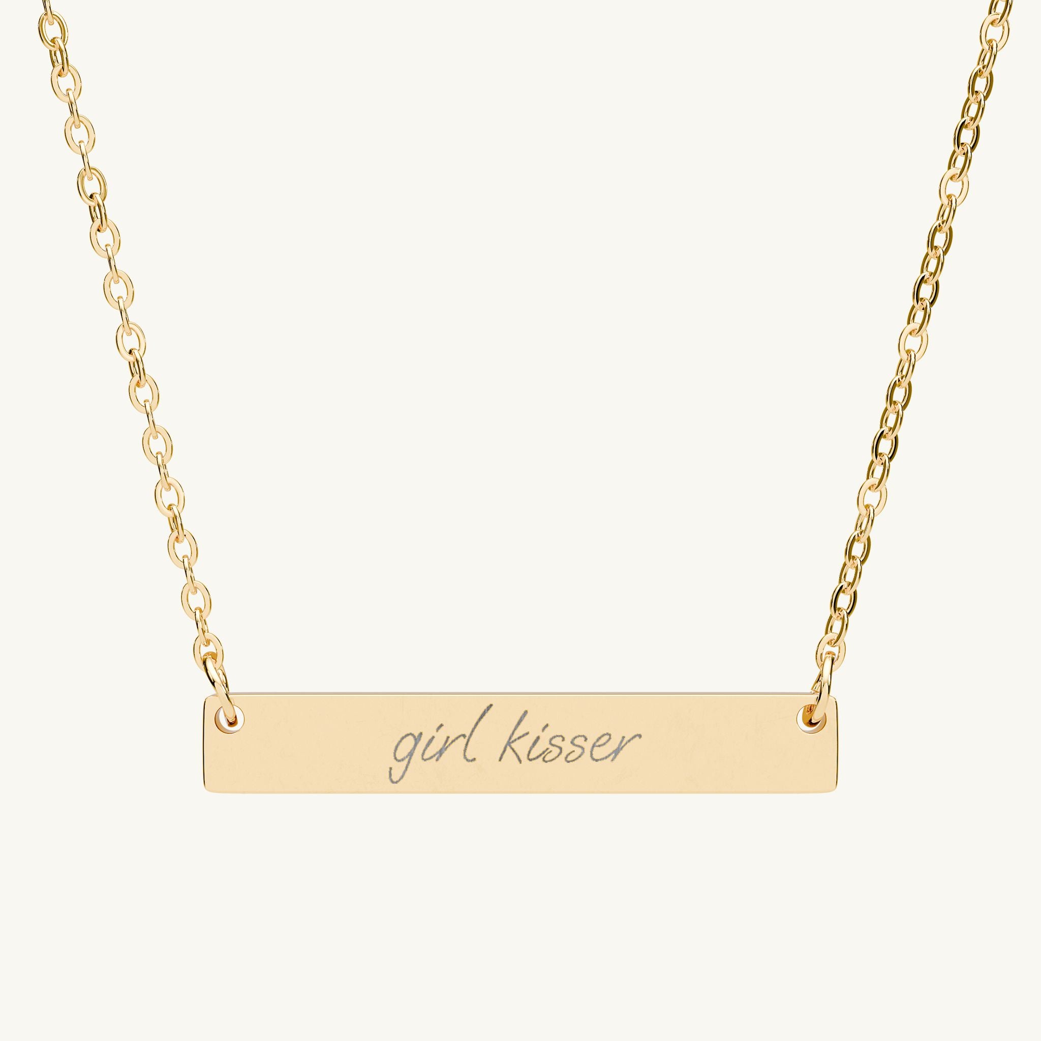 Girl Kisser Bar Necklace