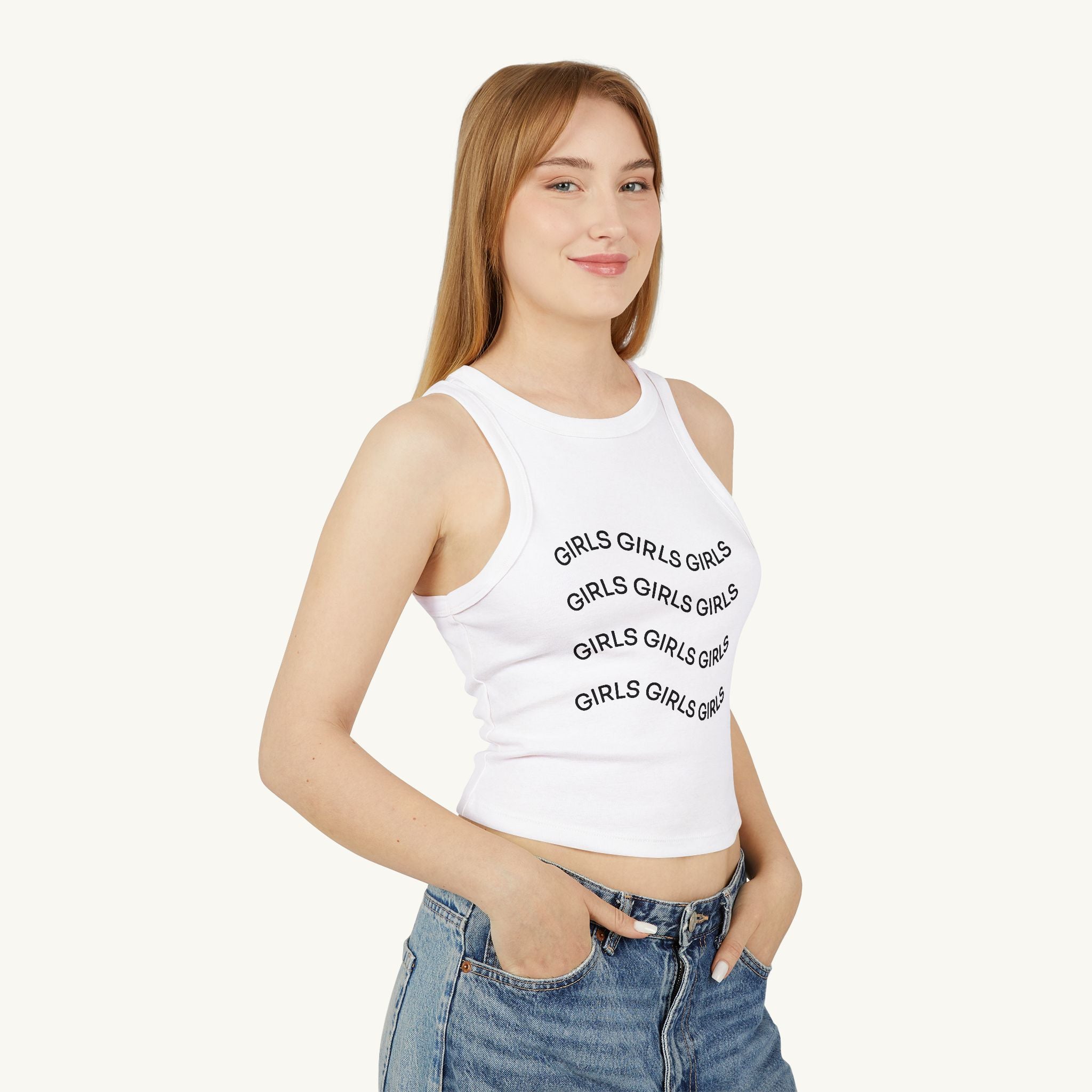Girls Girls Girls Ribbed Racerback Tank