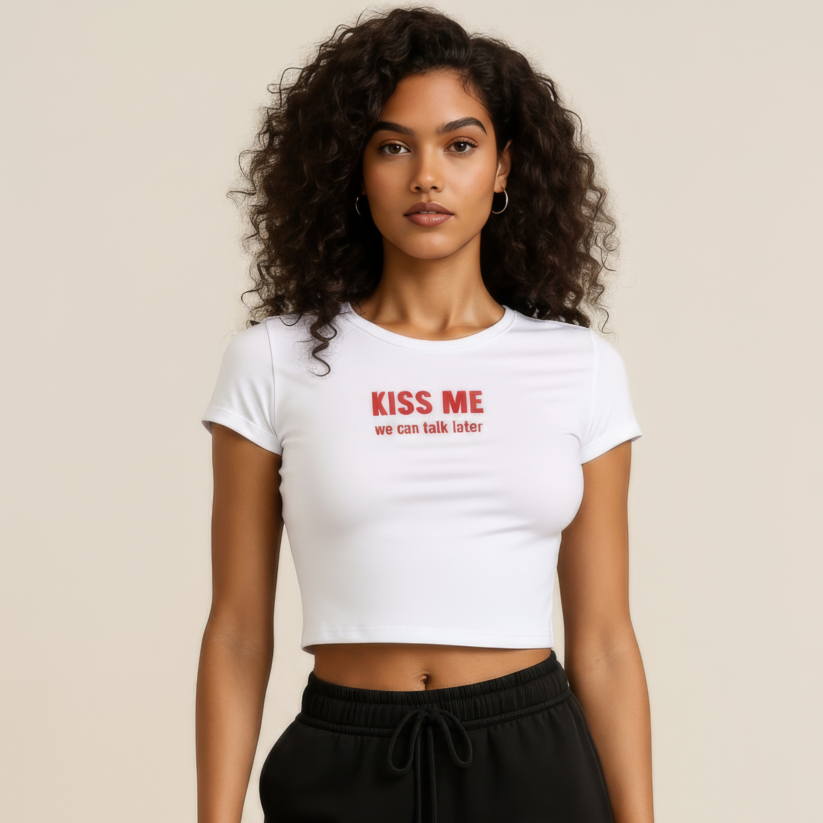 Kiss Me, We Can Talk Later Baby Tee