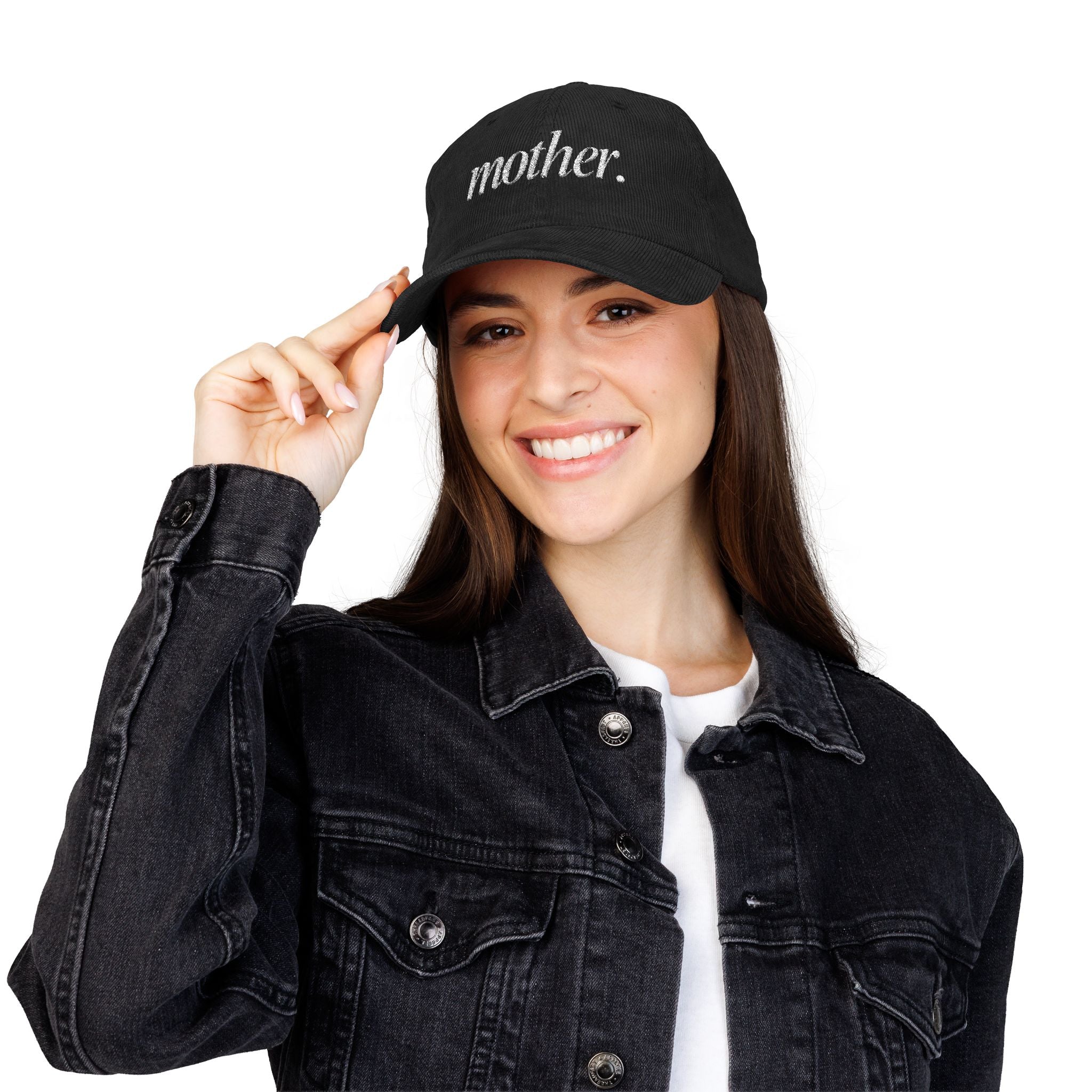 Mother Embroidered Corduroy Hat