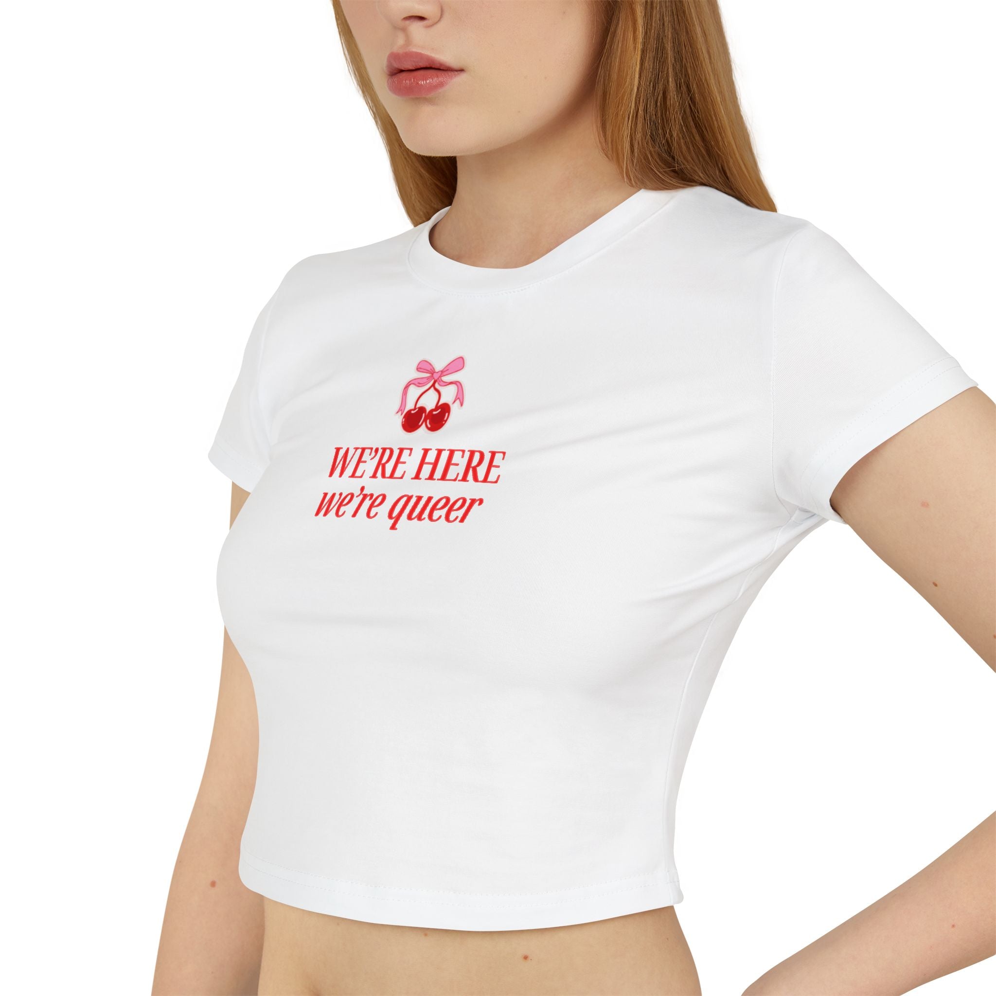 We're Here, We're Queer Cherries Baby Tee