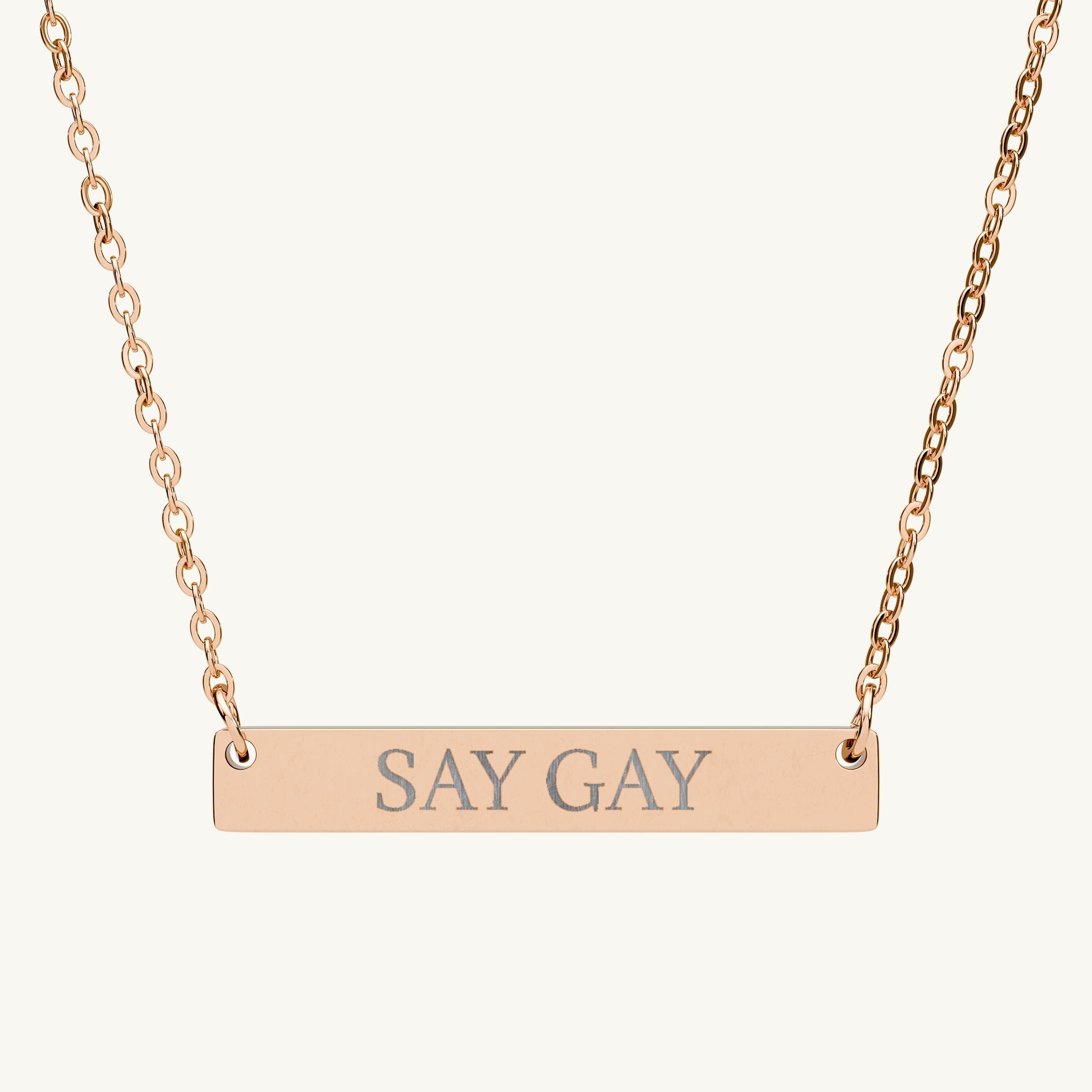 SAY GAY Bar Necklace