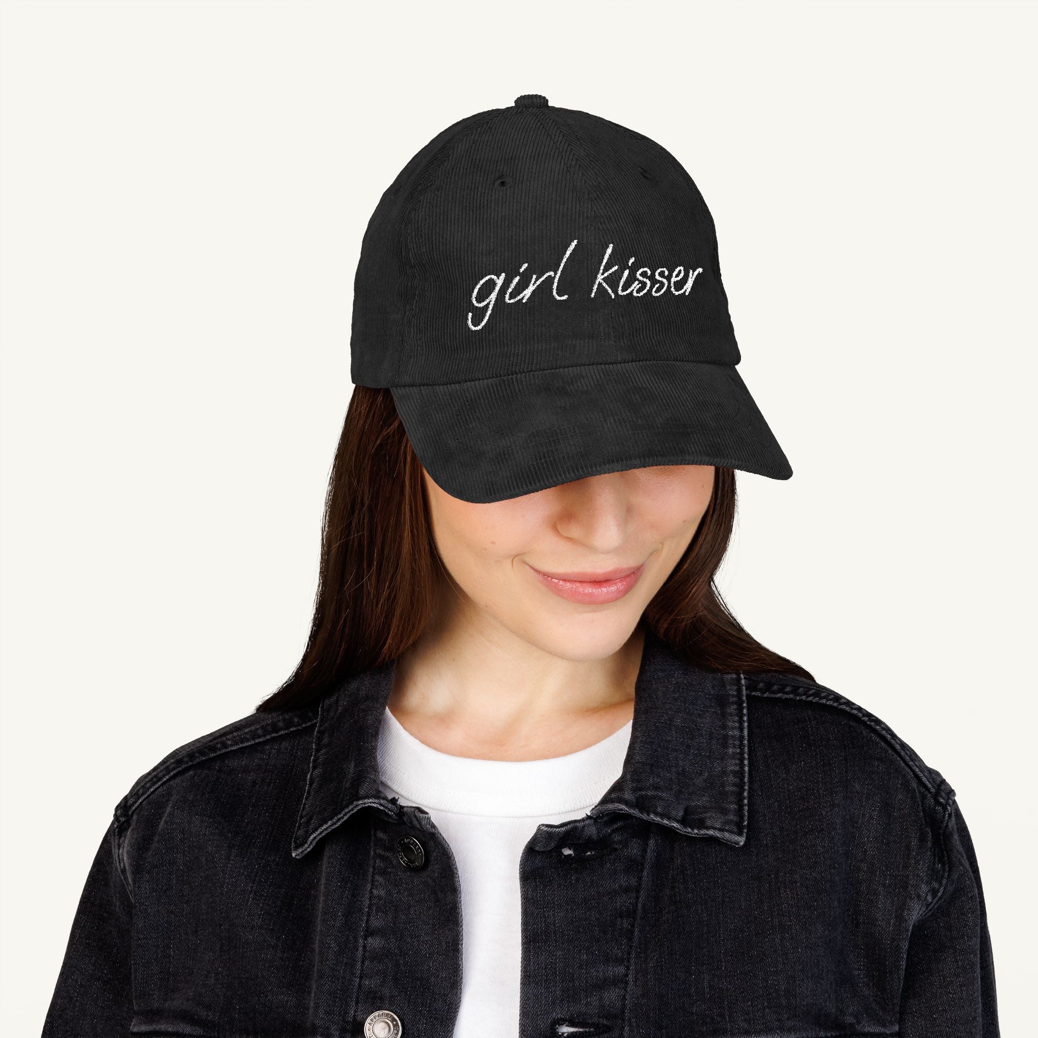 Girl Kisser Embroidered Corduroy Hat