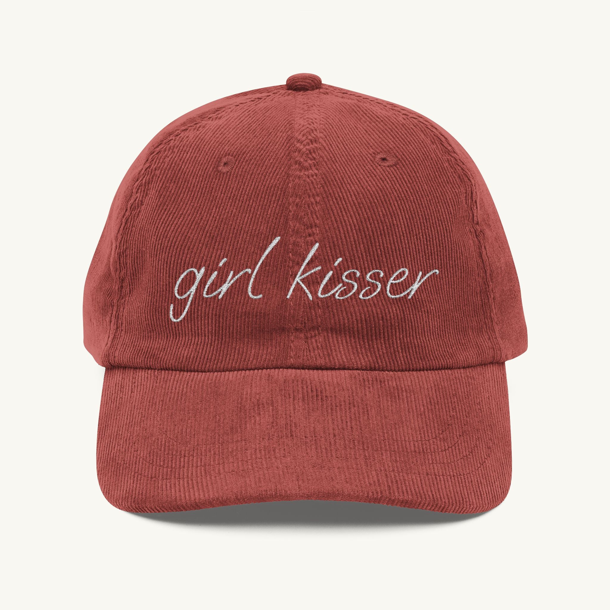 Girl Kisser Embroidered Corduroy Hat