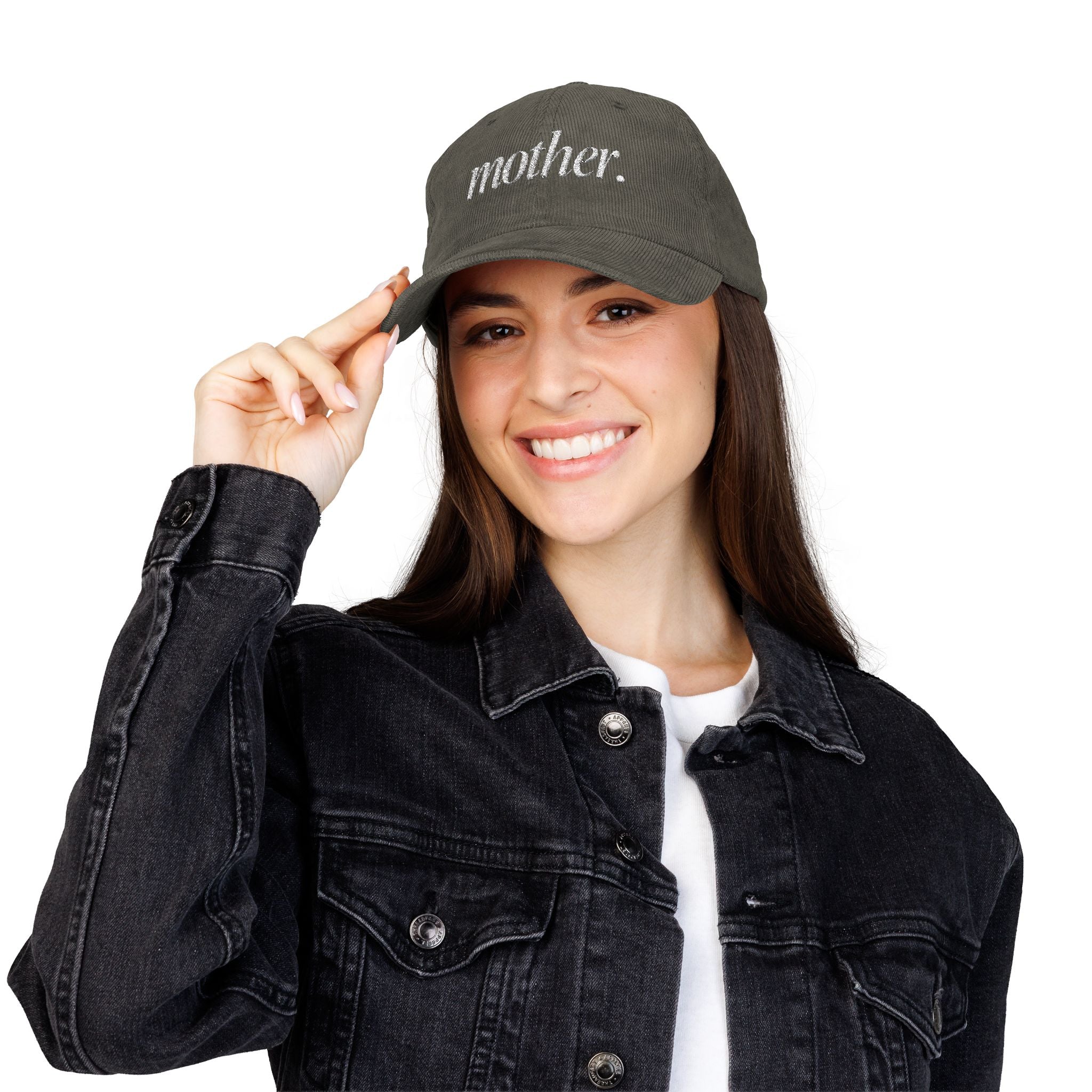 Mother Embroidered Corduroy Hat