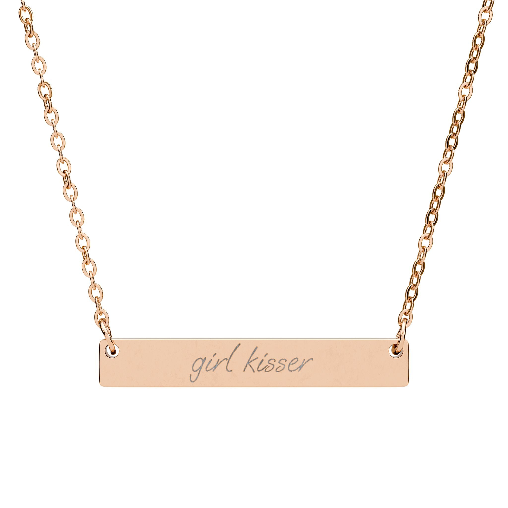 Girl Kisser Bar Necklace