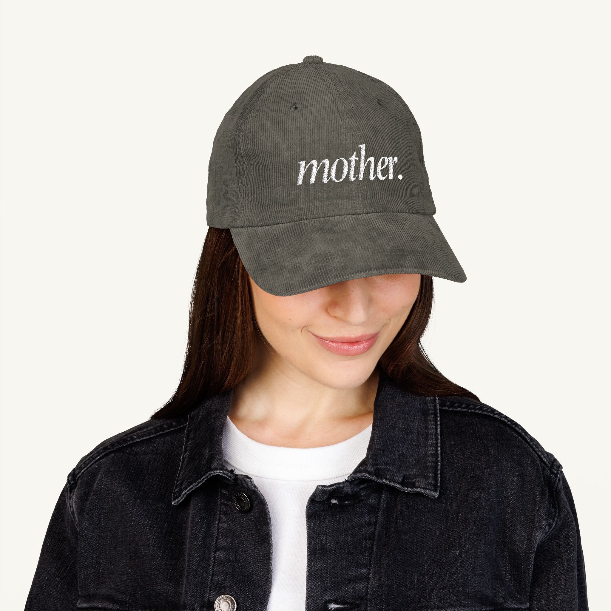 Mother Embroidered Corduroy Hat