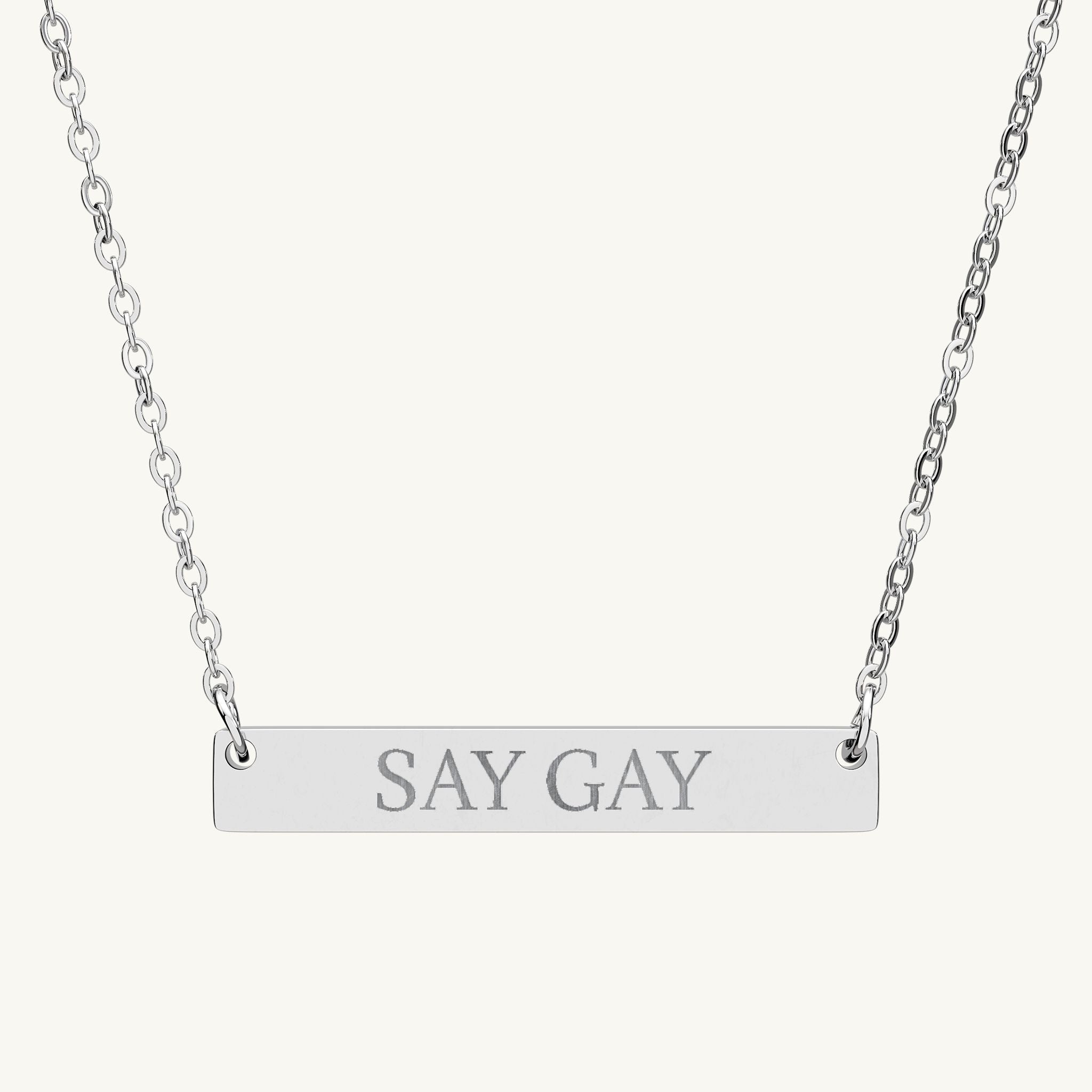 SAY GAY Bar Necklace