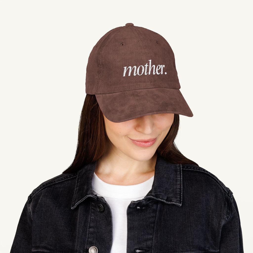 Mother Embroidered Corduroy Hat