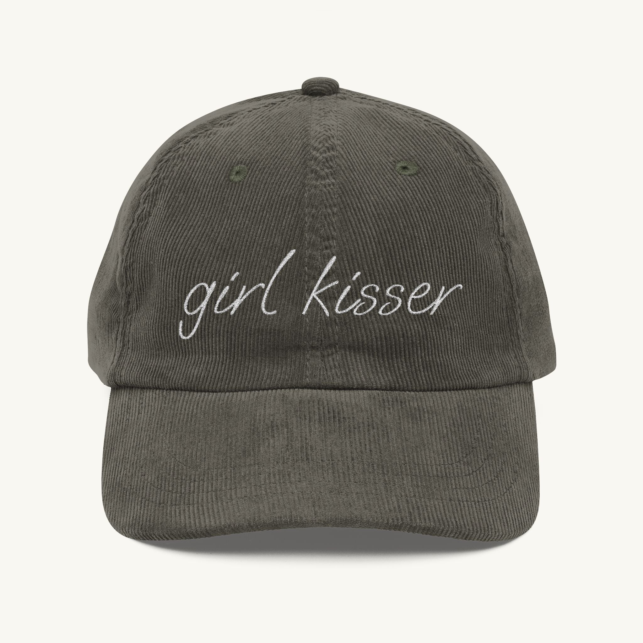 Girl Kisser Embroidered Corduroy Hat