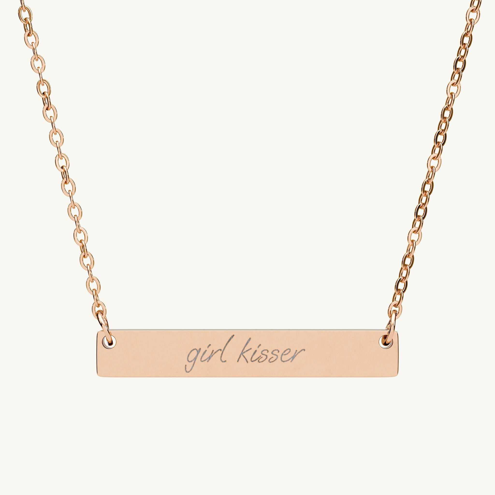 Girl Kisser Bar Necklace