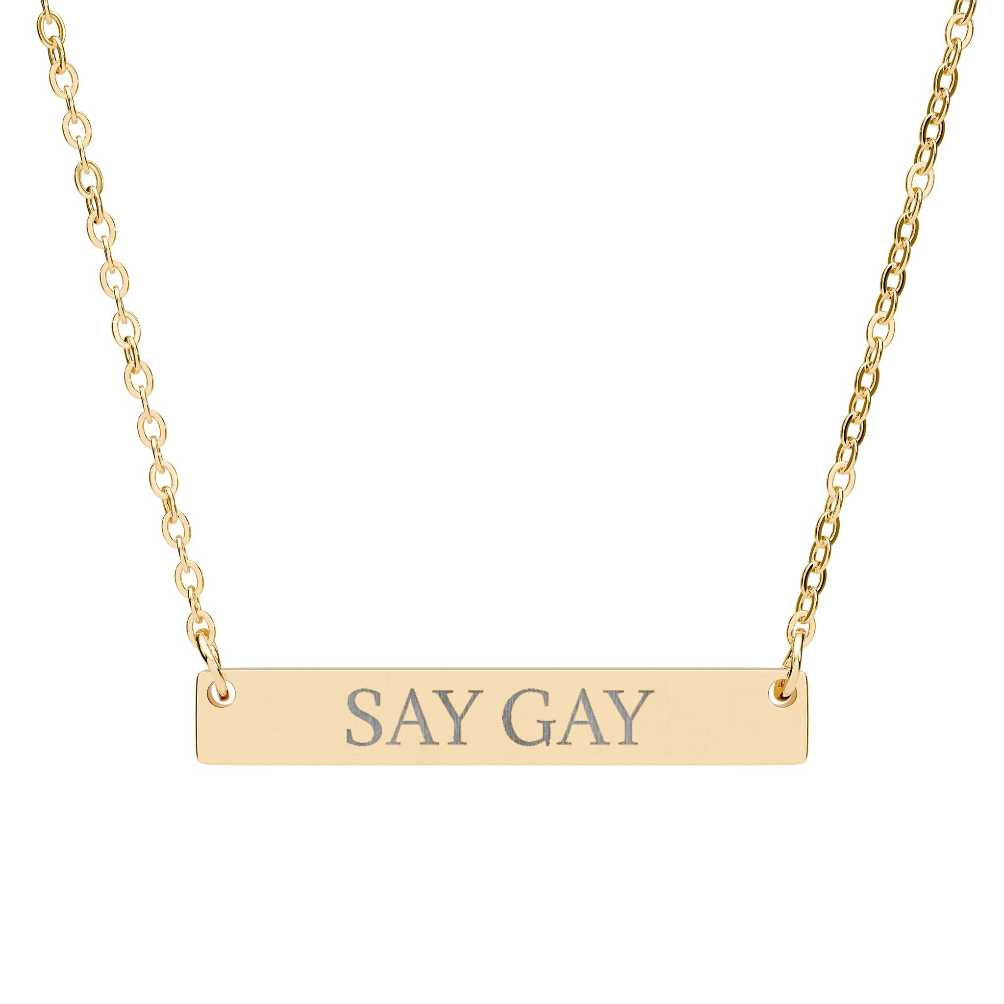 SAY GAY Bar Necklace