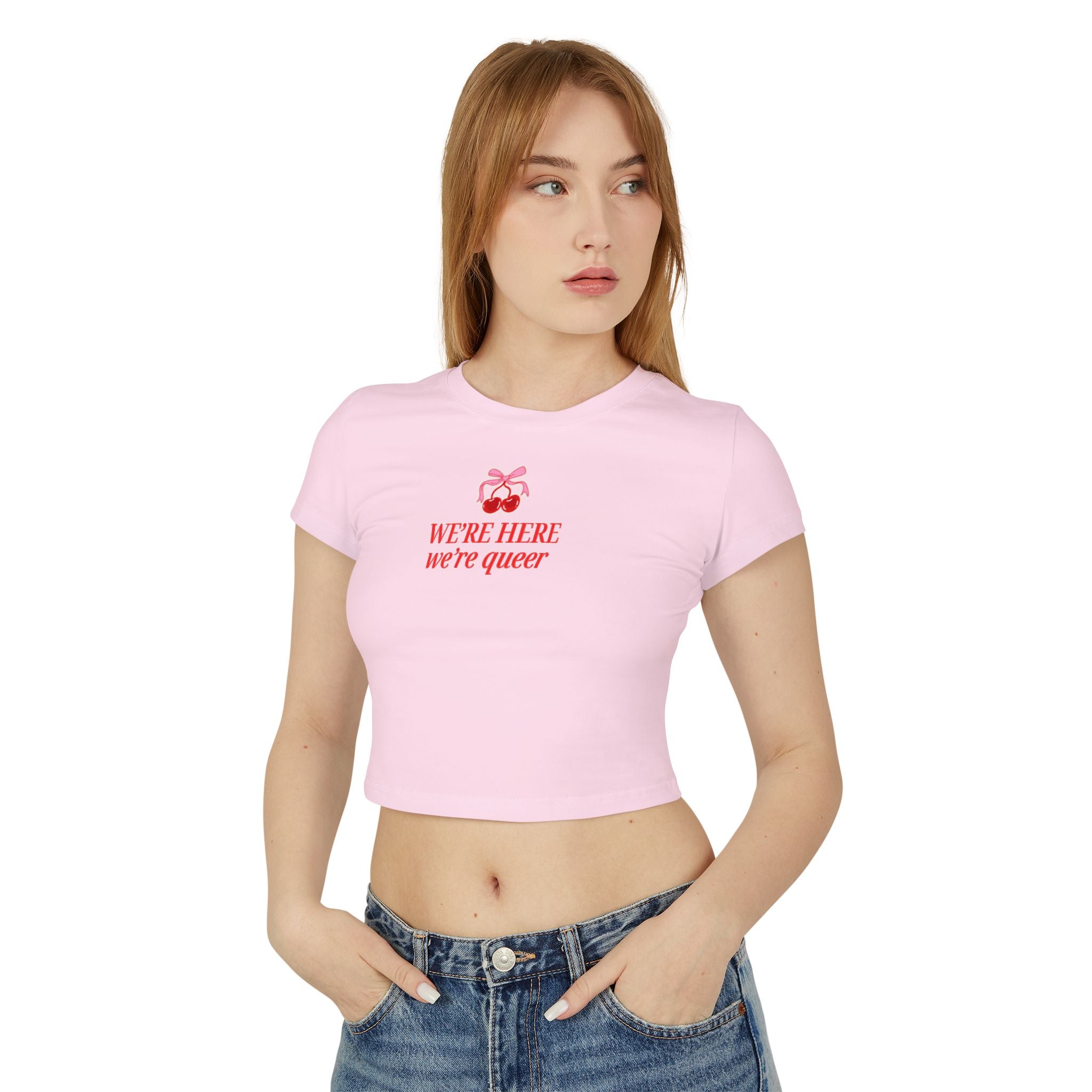 We're Here, We're Queer Cherries Baby Tee
