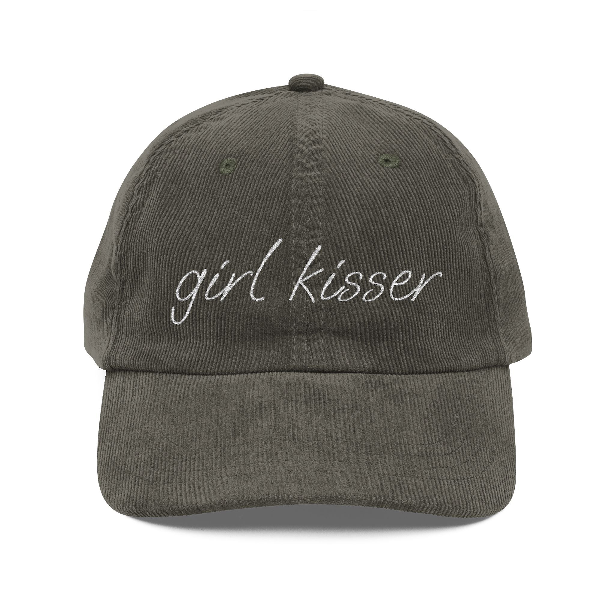 Girl Kisser Embroidered Corduroy Hat