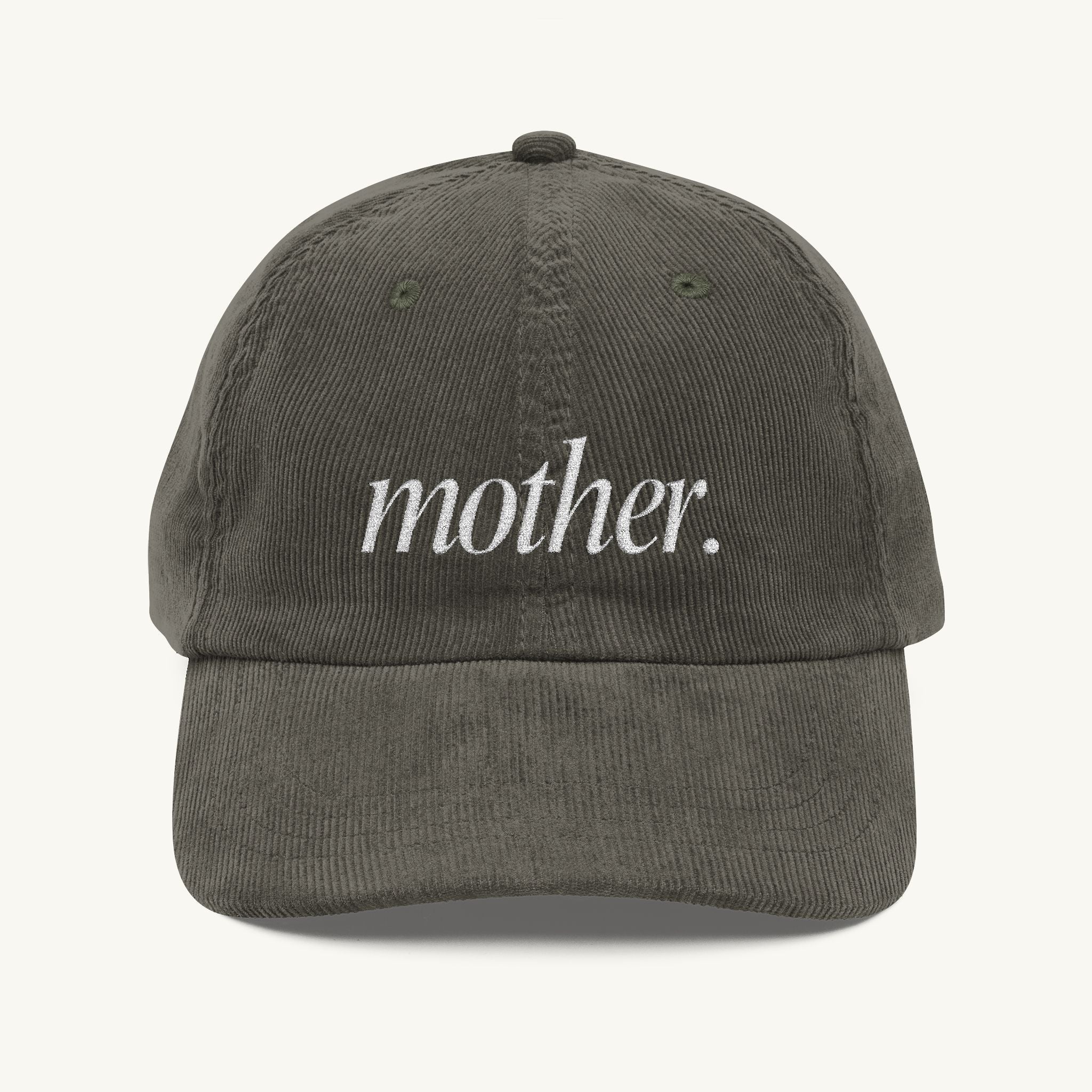 Mother Embroidered Corduroy Hat