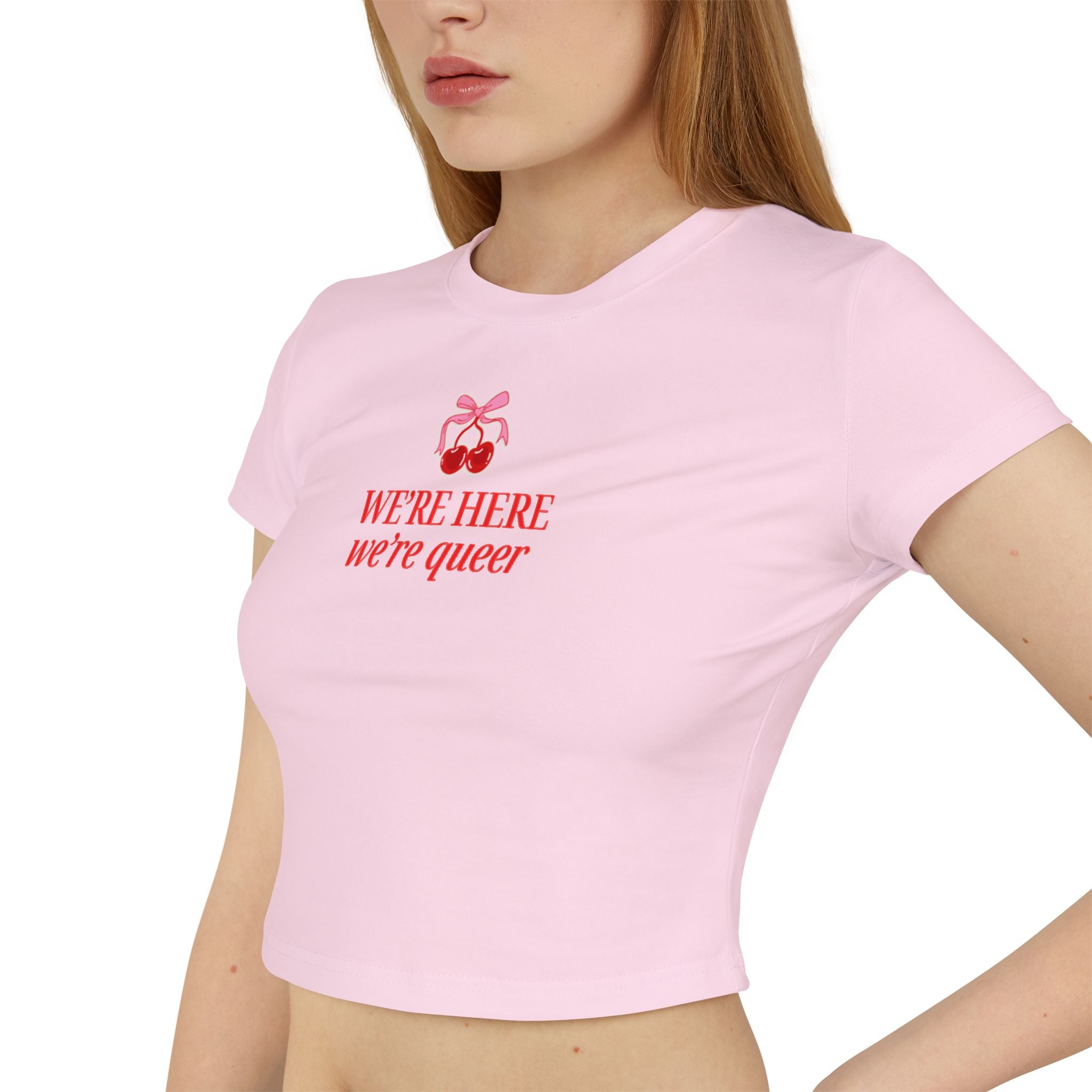 We're Here, We're Queer Cherries Baby Tee