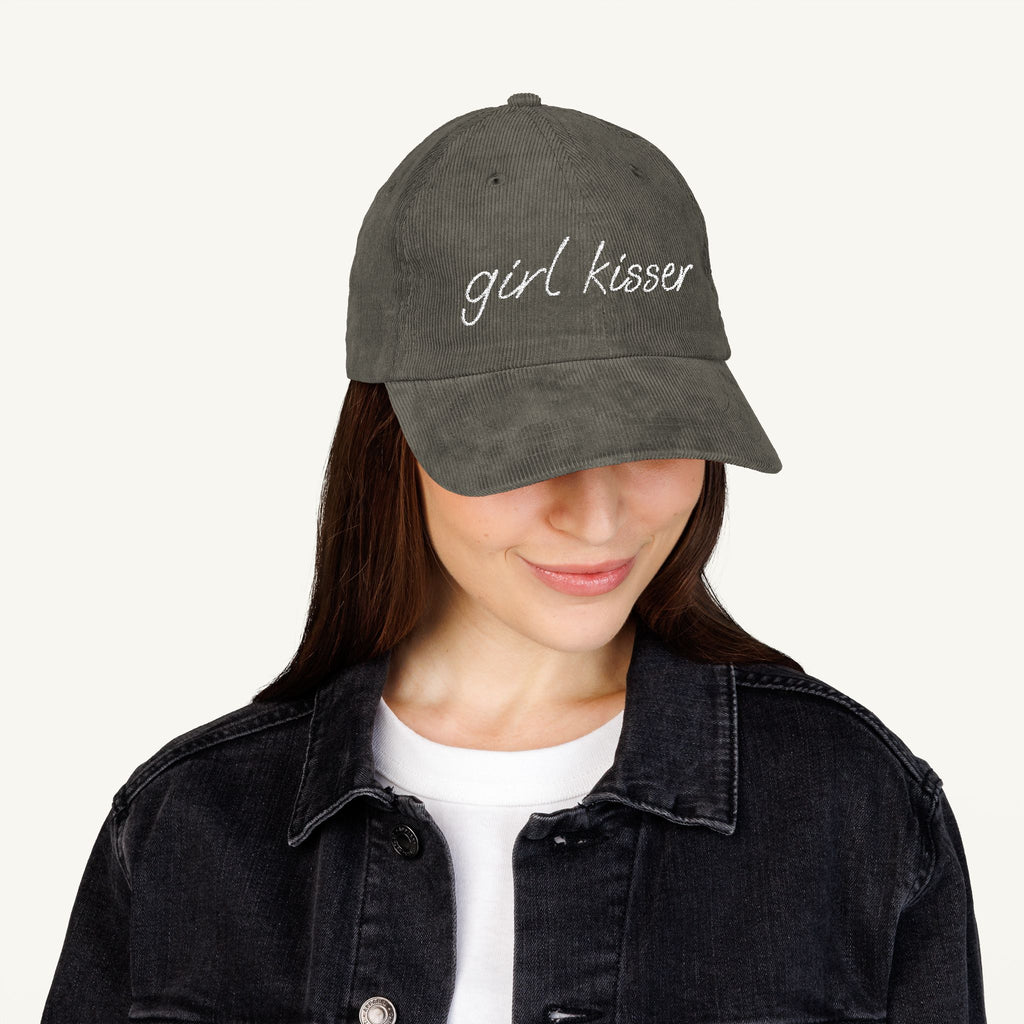 Girl Kisser Embroidered Corduroy Hat