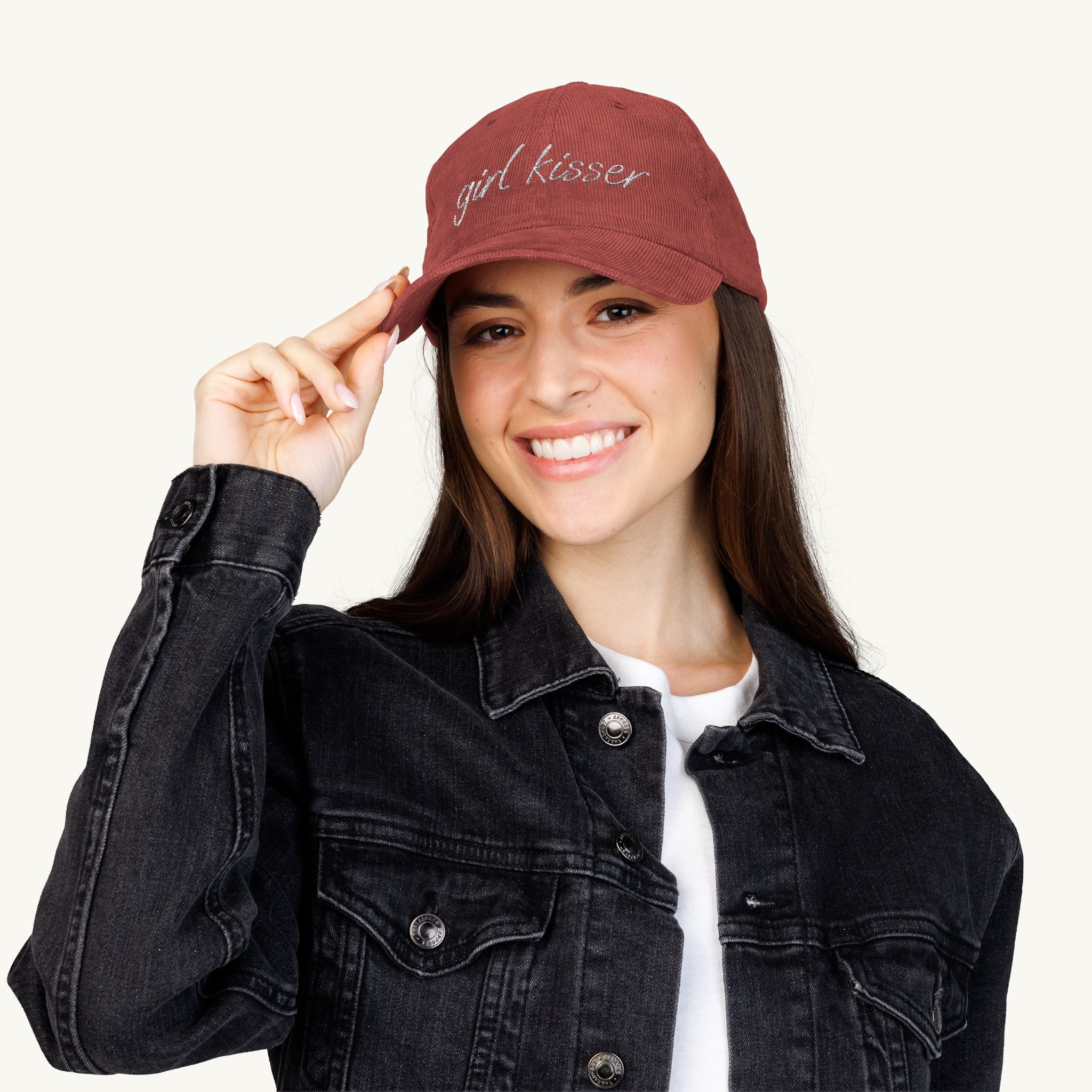 Girl Kisser Embroidered Corduroy Hat